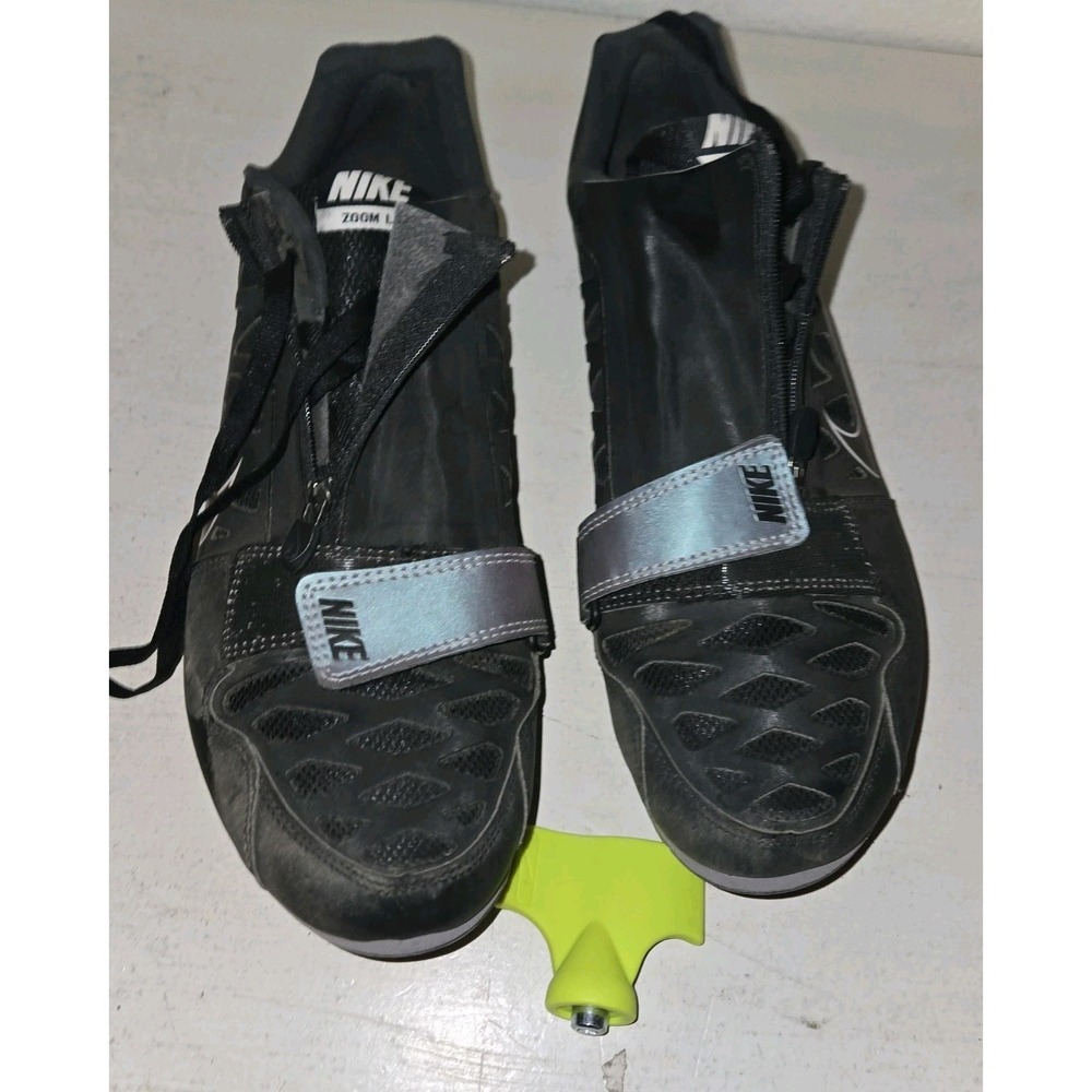 Nike Zoom LJ 4 Track Field Long Jump Shoes Mens 10.5 Black Silver Spikes cleats